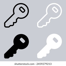 Set of Key icon. Key icon sign symbol in trendy flat style. Key vector icon illustration isolated on gray background