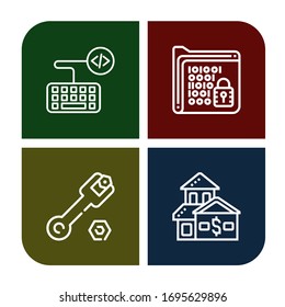 Conjunto de iconos de clave. Como Teclado, Cifrado, Llave, Casa , iconos clave