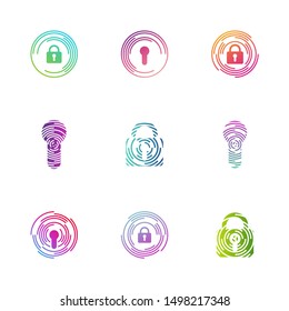 Set of Key Logo Design Concept Vector. Security Icon Symbol. Illustration