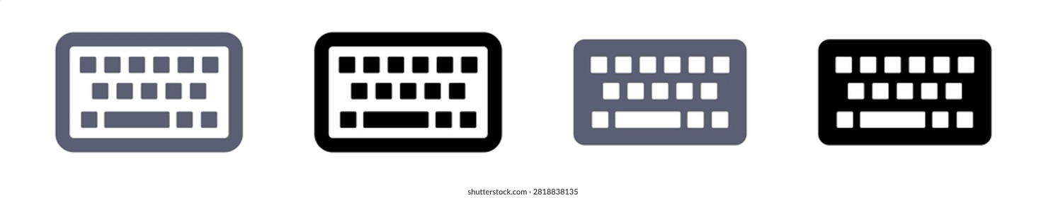 Set of keyboard icons. Vector illustration of computer keypad symbols