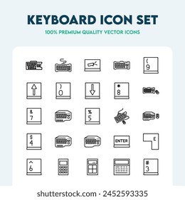 Set of keyboard vector icons. Collection of icons such as keyboards, keys, and more. Premium quality icon collection.