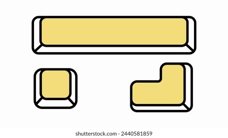 conjunto de botones de teclado en estilo de ilustración plana.