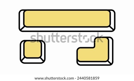 set of keyboards buttons in flat illustration style.