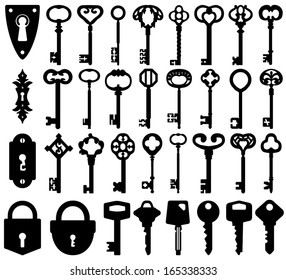 Skeleton Key Vector Icon Isolated On Stock Vector (Royalty Free