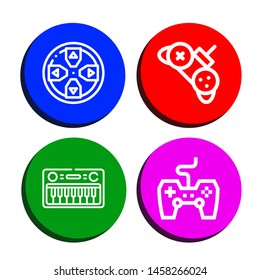 Set of keypad icons such as Gamepad, Controller, Keyboard, Game controller , keypad
