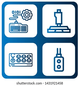 Set of keypad icons such as Keyboard, Joystick, Remote control , keypad