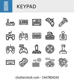 リモコン ジョイスティック キーボード コントローラー ゲームコントローラー ゲームパッド キーパッドなどのキーパッドアイコンのセット のベクター画像素材 ロイヤリティフリー