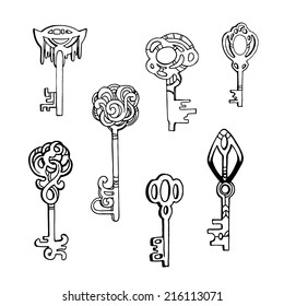 set of keys in different shapes