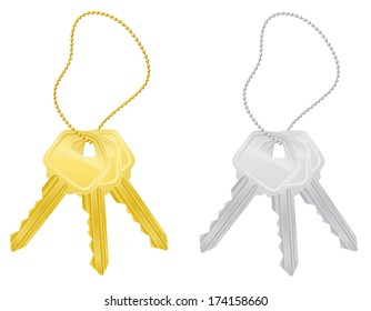 set keys door lock vector illustration isolated on white background