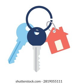 Set of keys with a house keychain symbolizing property ownership and security