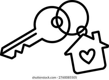 A set of keys with a house tag symbolizing home ownership or rental agreement