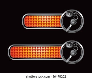 set of keys on gold web banner