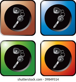 set of keys on multicolored web buttons