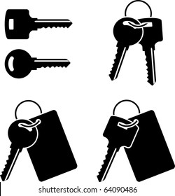 set of keys. stencil. first variant. vector illustration