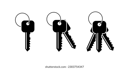 set of keys. stencil. third variant. Lock or unlock sign.