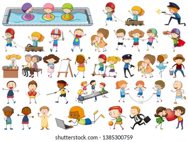 Set of kid charcter illustration