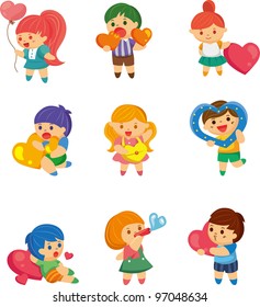 set of kid hug heart