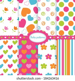 Set of kid seamless patterns