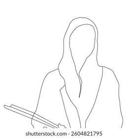 set, kid, study, student, knowledge, people, portrait, lady, arab woman, concept, vector, design, islam, character, isolated, young, hijab, line, drawing, illustration, girl, female, arabic, school,
