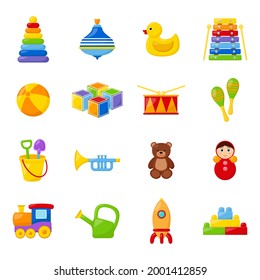 Set of kid toys, vector illustration