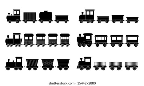 Set of kid trains, vector illustration