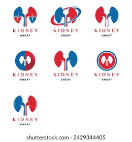 Set of Kidney Icon Logo Design Template