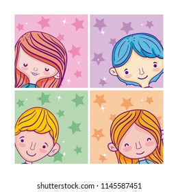 Set of kids cartoons