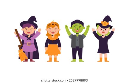 Set of Kids Character Wear Halloween Costume. Spooktacular Halloween Costumes for Kids’ Parties