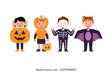 Set of Kids Character Wear Halloween Costume. Spooktacular Halloween Costumes for Kids’ Parties