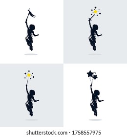 Set of kids dream logo design template