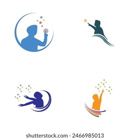 Conjunto de Logotipo de sueño de los niños con estilo simple