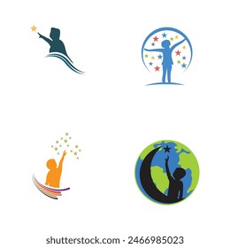 set of Kids dream logo with simple style
