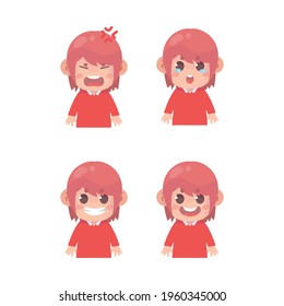 set of kids face expression Premium Vector
