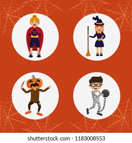 Set of kids halloween costumes