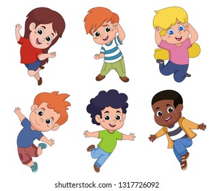 Set Kids Jumping Airvector Illustration Stock Vector (Royalty Free ...