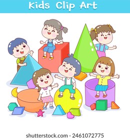 Set for kids learning math vector. 