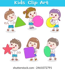 Set for kids learning math vector. 