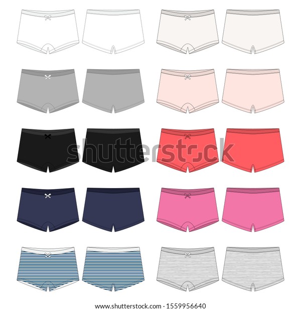 Set Kids Mini Short Knickers Underwear Stock Vector (Royalty Free ...