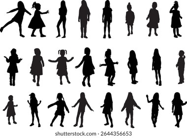 set of kids silhouette design