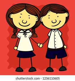 Set kids of simple illustrations