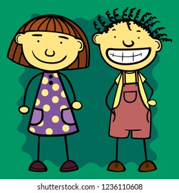 Set kids of simple illustrations