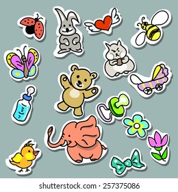 Set of Kid's Stuff Stickers
