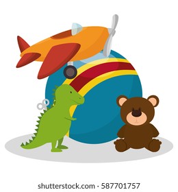 set kids toys icons