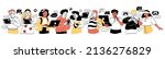 Set of kids using gadgets. Little boys and girls hold smartphones, laptops and digital tablets in hands. Online learning or entertainment. Cartoon flat vector collection isolated on white background