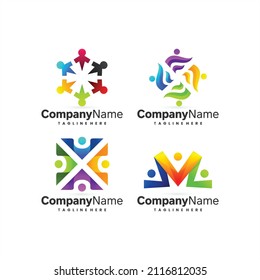 set of kids vector logo design template, kids education vector logo design