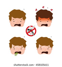 Set of kids with virus, Vector illustration