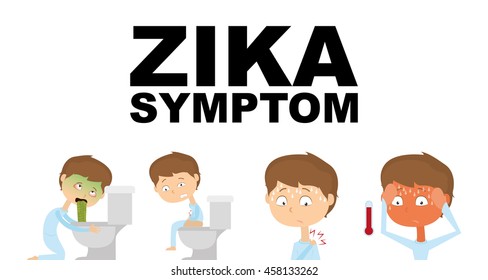 Set of kids with virus, Vector illustration