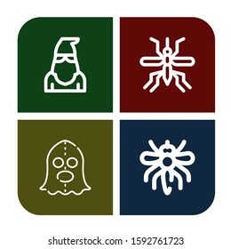 Set of killer icons. Such as Executioner, Mosquito , killer icons
