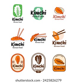 Set of Kimchi Korean food logo vector illustration design