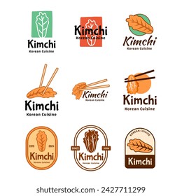 Set of Kimchi Korean food logo vector illustration design